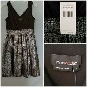 Max and Cleo Little Black Dress silver